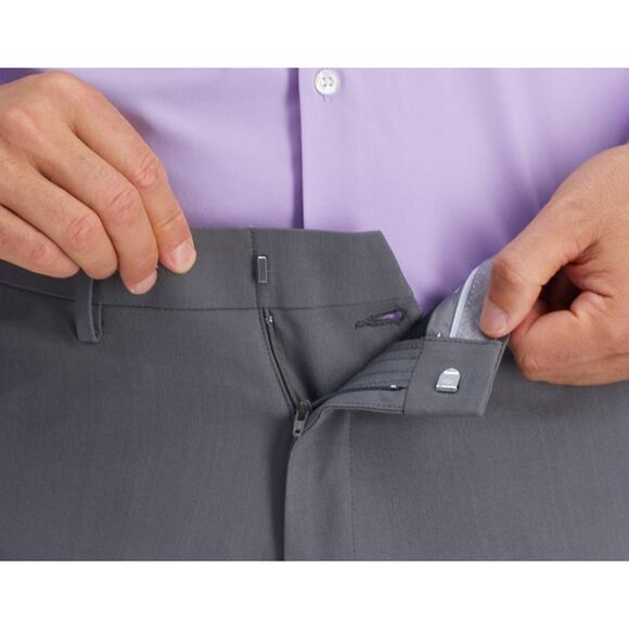 NWT Haggar H26 Men’s Stretch Straight Fit Dress Pants Dark Grey size 32x32 - Picture 4 of 9